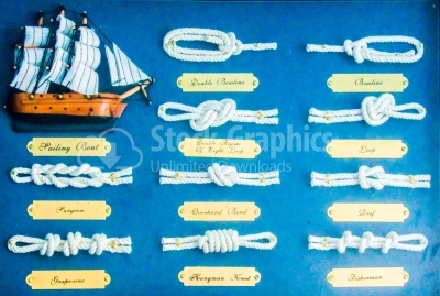 Rope knots collection. Decorative elements.