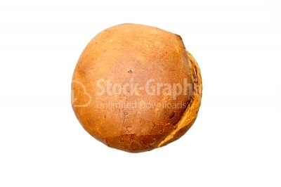 Round bread isolated over the white background