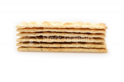 Salty cracker isolated on white
