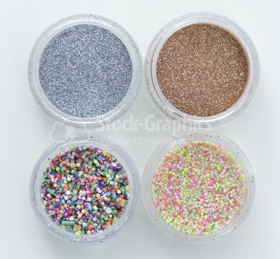 Set of nail glitter