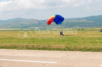 Sideway view of the skydiver