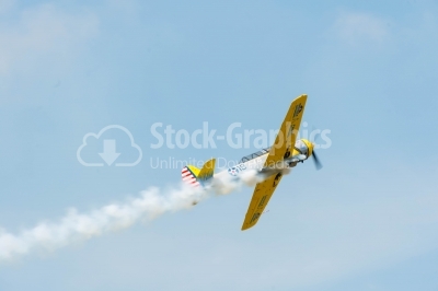 Sideways low-angle yellow propeller 