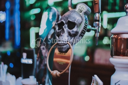 Skeleton beer dispenser
