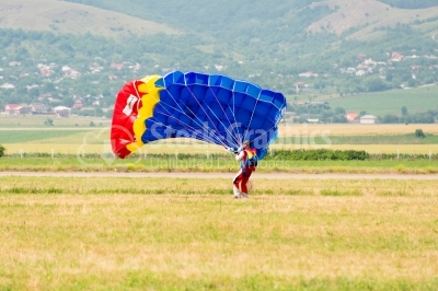 Skydiver reaches the land