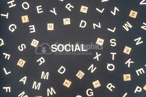 SOCIAL word written on dark paper background. SOCIAL text for your concepts