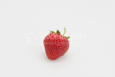 Strawberry on white background close-up