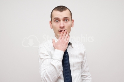 Surprised young businessman - Stock Image