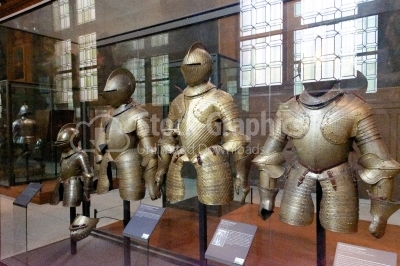 Three armors from Museum of the Army, Les Invalides, Paris, Fran