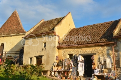 Traditional craft market inside of the rasnov fortress in romani