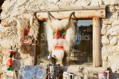 Traditional romanian handmade masks from Brasov area, Transylvan