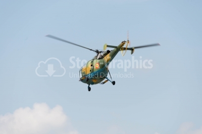Transport helicopter flying 