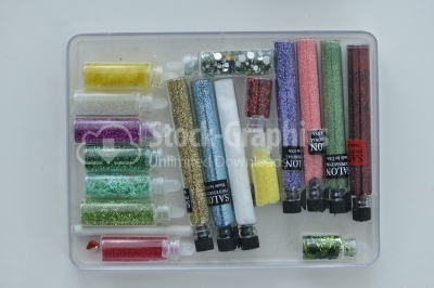 Tubes with professional nail glitter