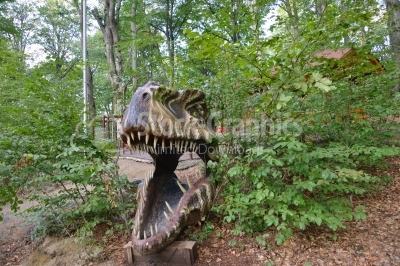 Tyrannosaurus - prehistoric era dinosaur showing his toothy mout