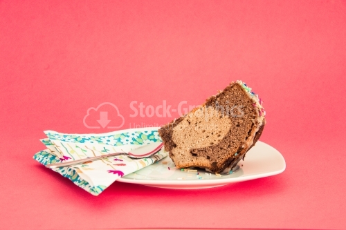 Vinatge photo with a slice of cake