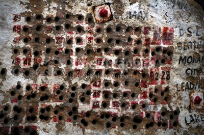 Wall with bullet holes