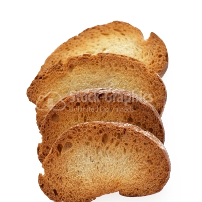 White bread toast. Isolated on white background