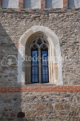 Windows close up from St Johns Church Piatra Neatra Moldavia Rom