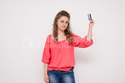 Woman holding credit card 