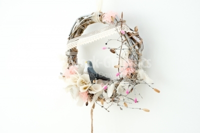 Wreath of Flower on the white background