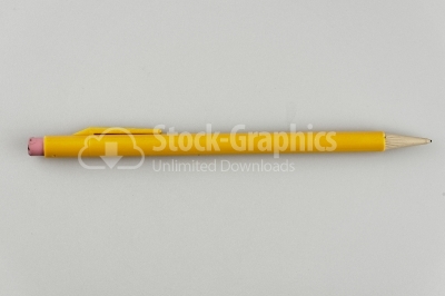 Yellow Pencil With Eraser - Stock Image