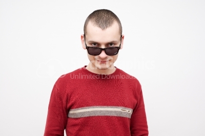Young man in red sweater