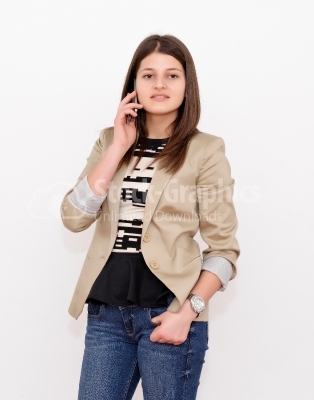 Young woman calling