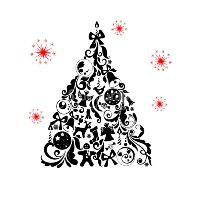  Christmas swirls Tree - Illustration