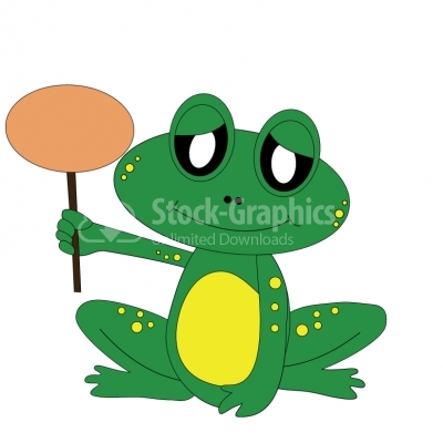  Frog with Sign - Illustration