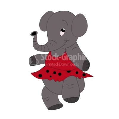 Adorable elephant Ballerina - Illustration