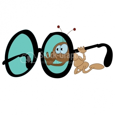 Ant cartoon with glasses