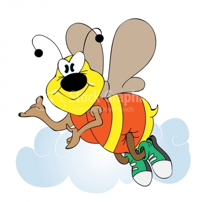 Bee flying - Illustration