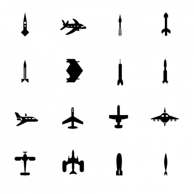 Black Symbols - Airplanes & missiles - Illustration
