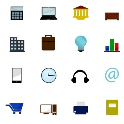Business color icons set