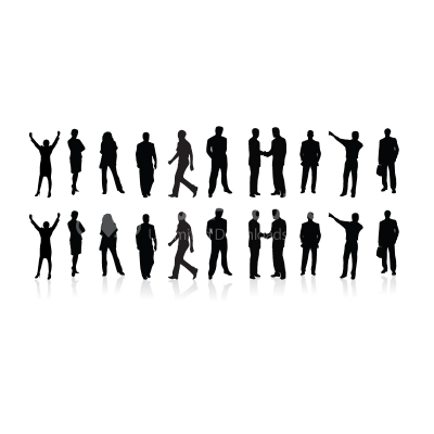 Business vector silhouettes