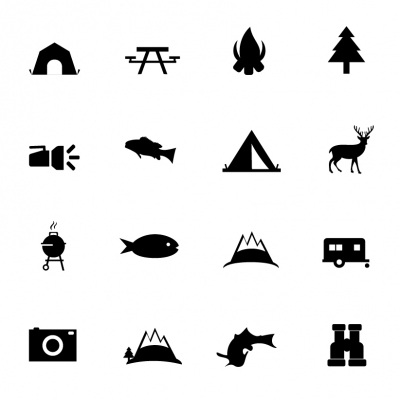 Camping vector icons - Illustration