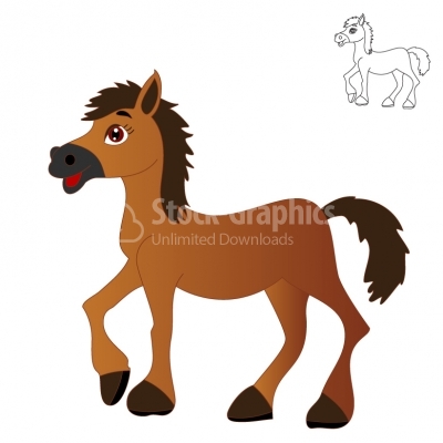 Cartoon horse - Illustration