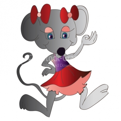 Cartoon little mouse female