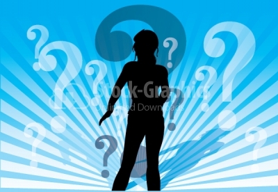 Confused woman vector background