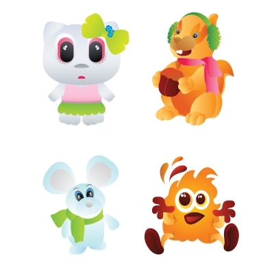 Cute vector mascots