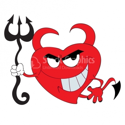 Devil Heart Mascot - Illustration