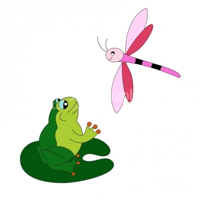Dragonfly and frog 