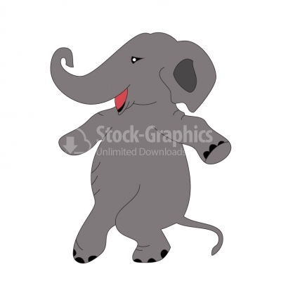 Funny elephant dancing - Illustration