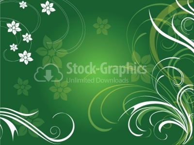 Green floral vector background