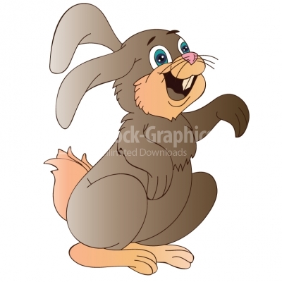 Grey Baby Rabbit - Illustration