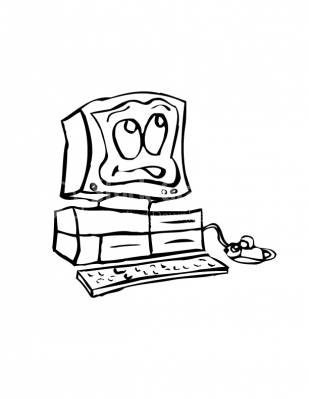 Hand drawn computer mascot - Clipart - Design Elements - Stock Graphics