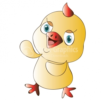 Happy Chick Dancing - Illustration