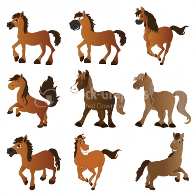 Horses set - Illustration