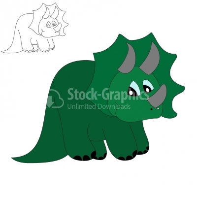 Kid Triceratops - Illustration