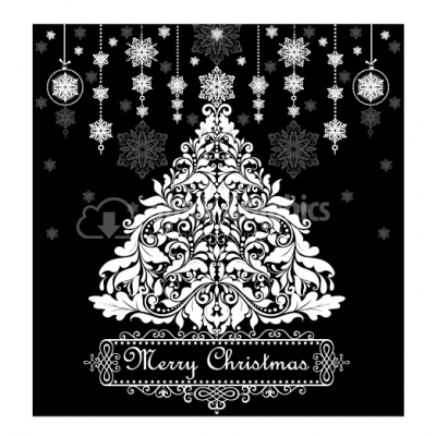 Ornamental Christmas Tree - Illustration