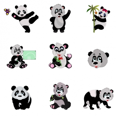 Panda cartoon collection - Illustration